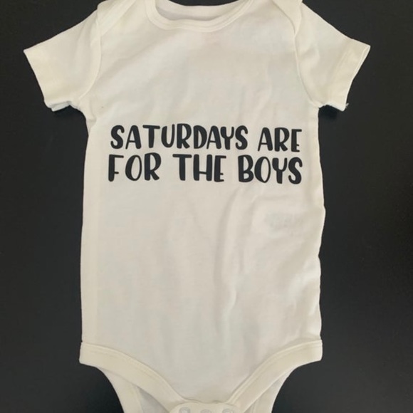“Saturdays are for the boys” onesie 6-12m - Picture 1 of 1